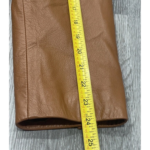 Vera Pelle Stylish Soft Brown Leather Jacket Made In Italy Classic Women46 US XL - Picture 8 of 8